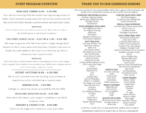 Beats & Brass event program and donor recognition